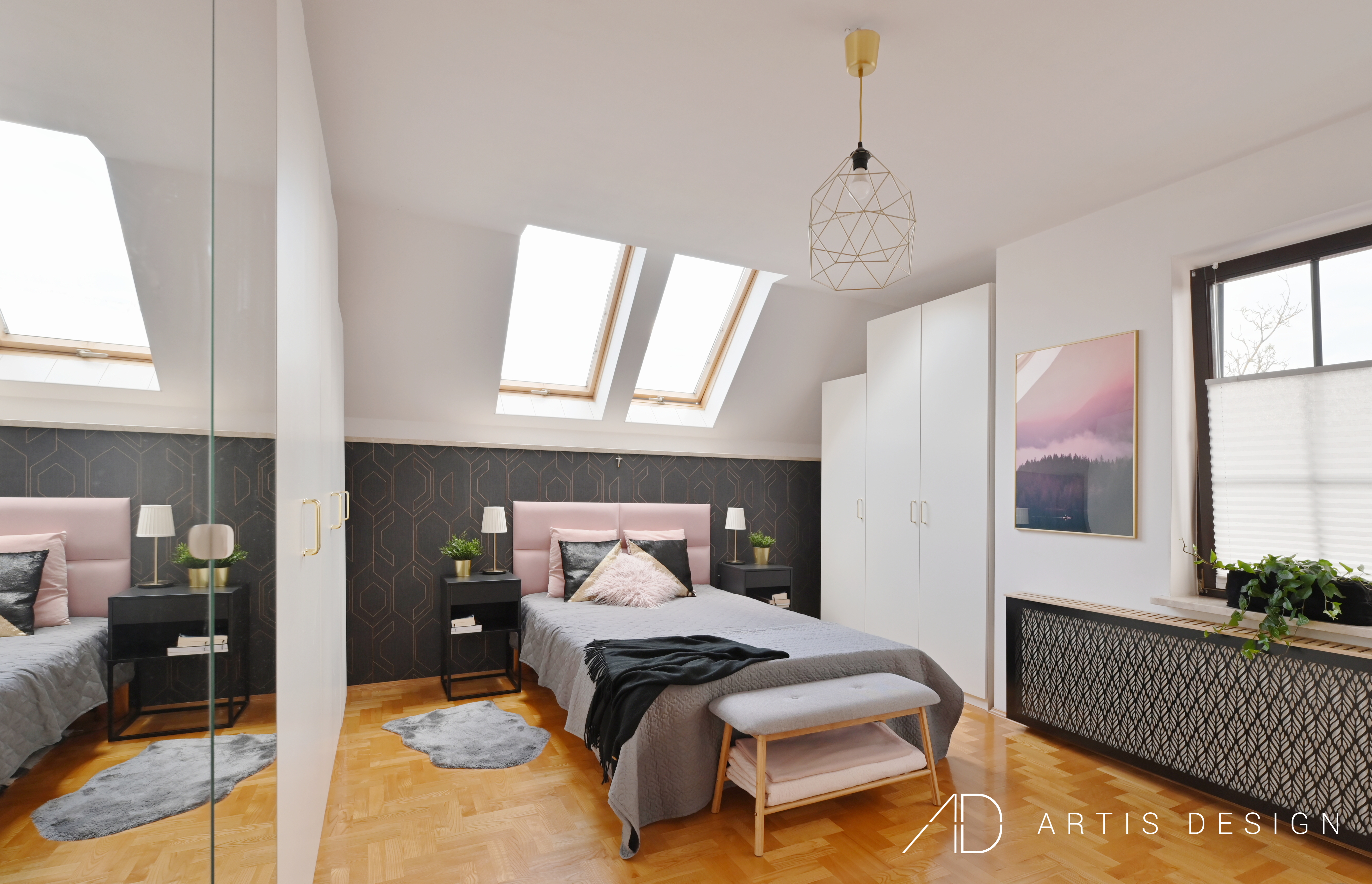 Projekt: Sypialnia z nutą czerni | Artis Design: Studio projektowe